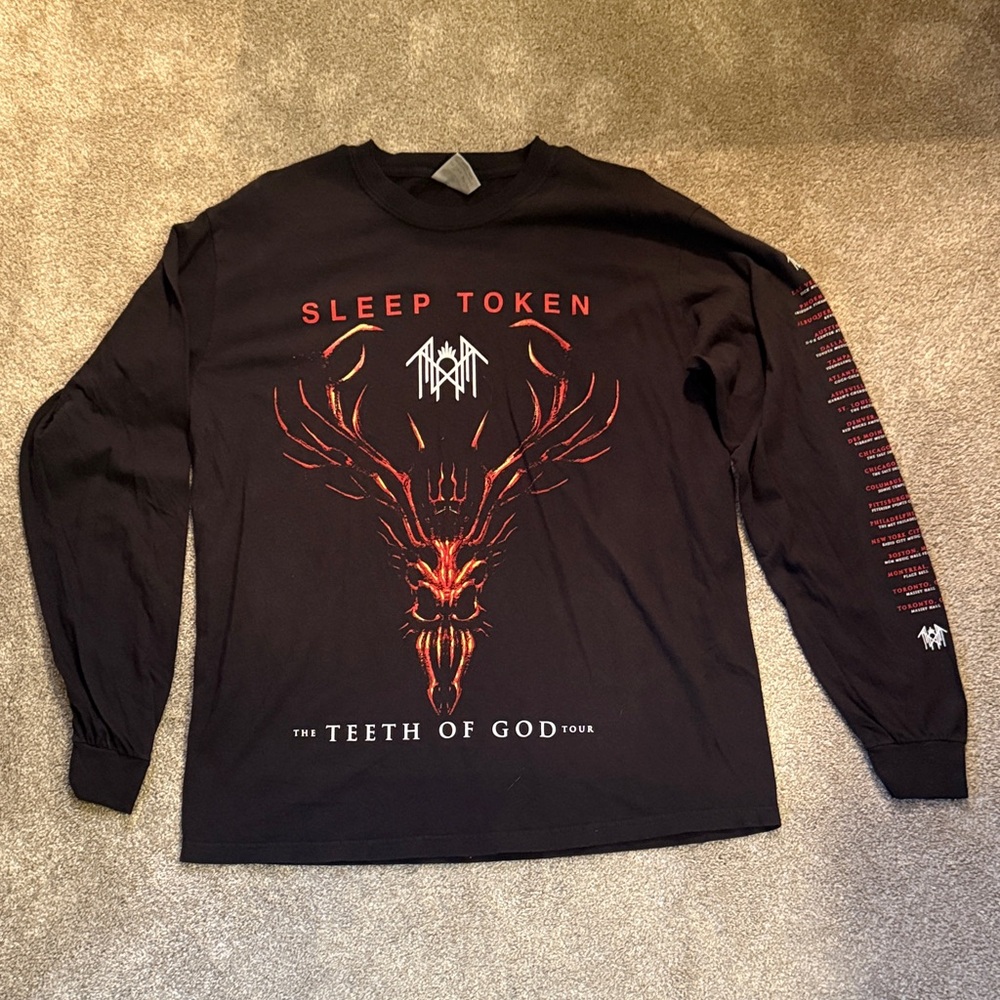 Sleep Token The Teeth of God Tour Concert Merch Large Black Long Sleeve Shirt